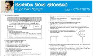 2017 A/L Model Papers